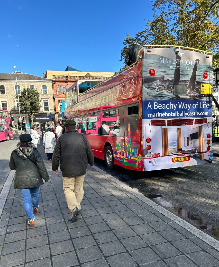 Marine Hotel Ad on Sightseeing Tour Bus